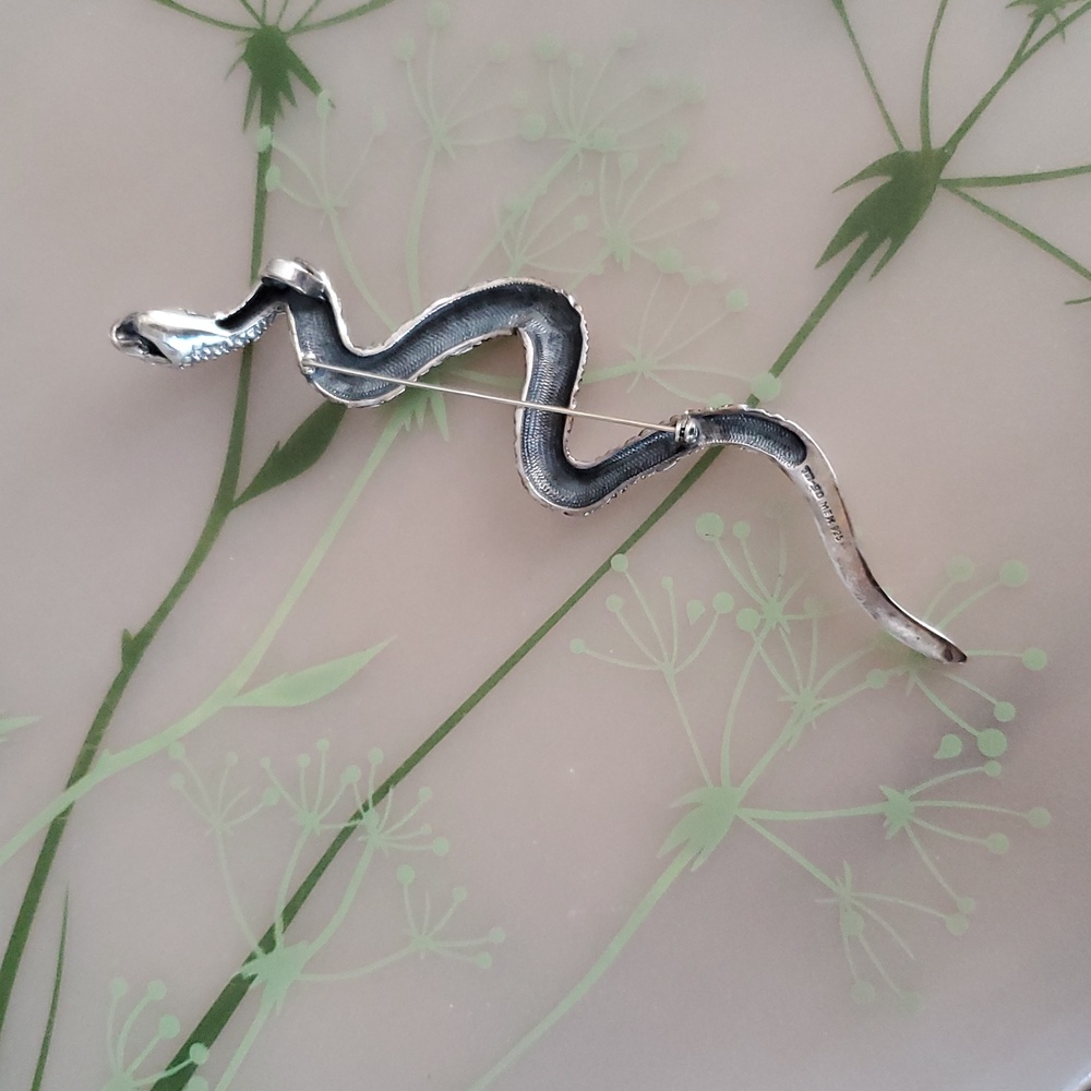 Taxco 6" Sterling Mexico Snake Brooch - Picture 5 of 9
